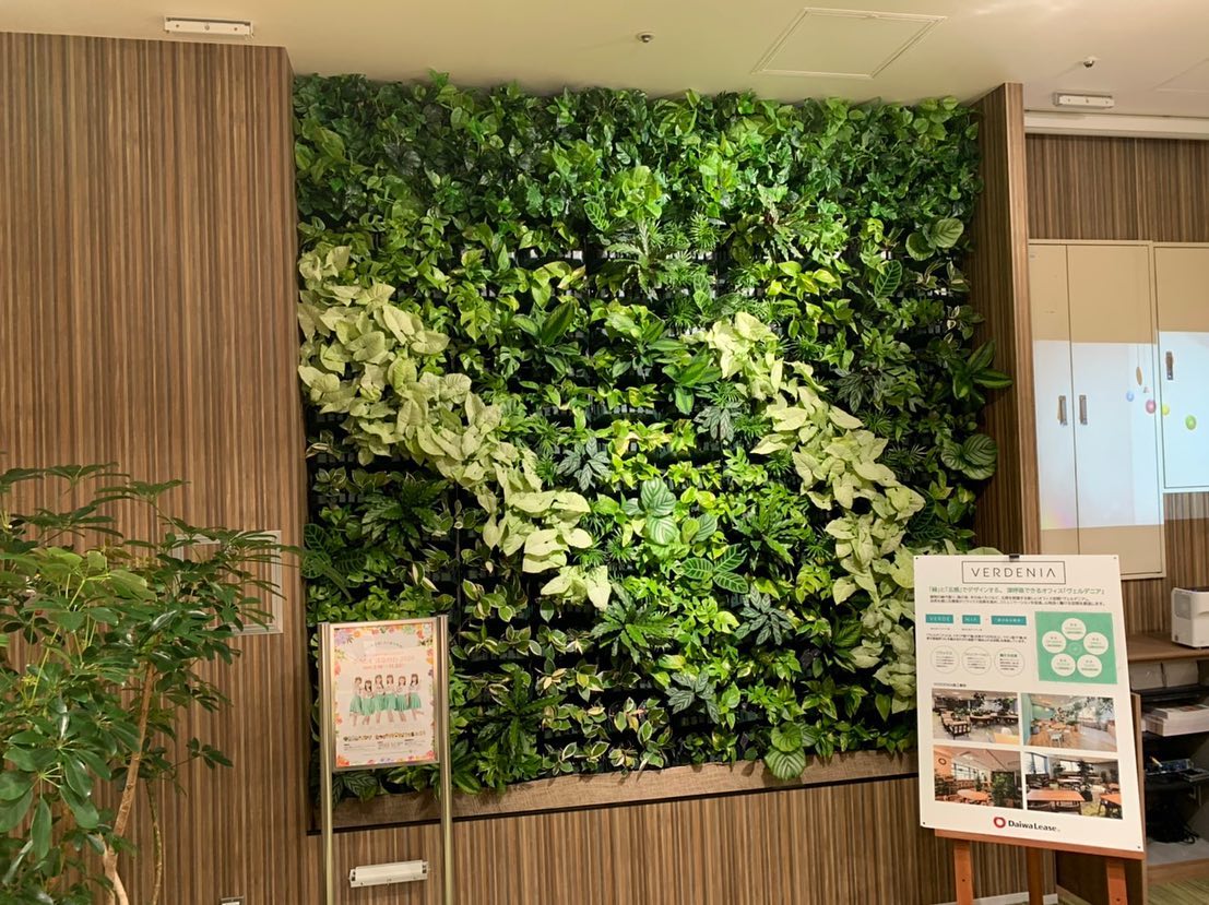 壁面緑化 【 屋内:プラティコ式壁面緑化パネル使用 】 101の施工写真2