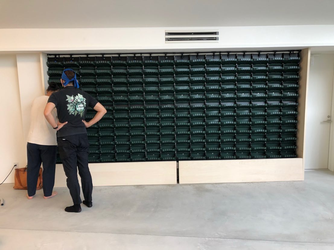 壁面緑化 【 屋内:プラティコ式壁面緑化パネル使用 】 122の施工写真3