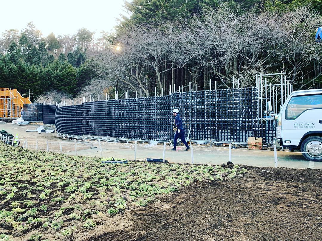 壁面緑化【屋外:カセット式壁面パネル使用】90の施工写真
