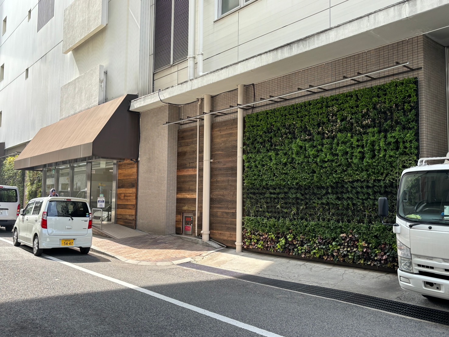 壁面緑化【屋外:カセット式壁面パネル使用】131の施工写真