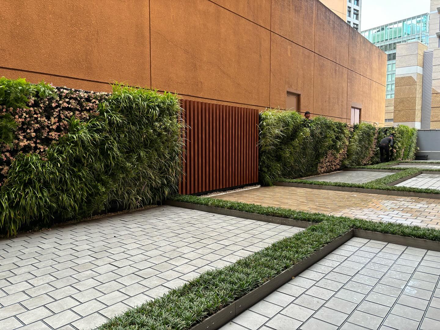 壁面緑化【屋外:カセット式壁面パネル使用】134の施工写真