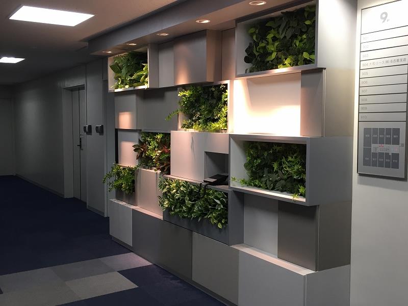 壁面緑化 【 屋内:プラティコ式壁面緑化パネル使用 】 32の施工写真4