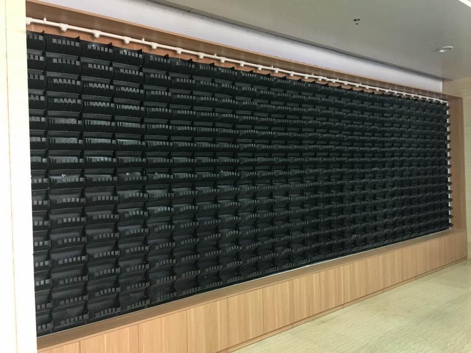 壁面緑化 【 屋内:プラティコ式壁面緑化パネル使用 】 38の施工写真2
