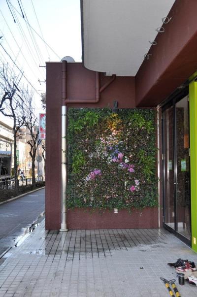 壁面緑化 【 屋外:カセット式壁面パネル使用 】 19の施工写真5